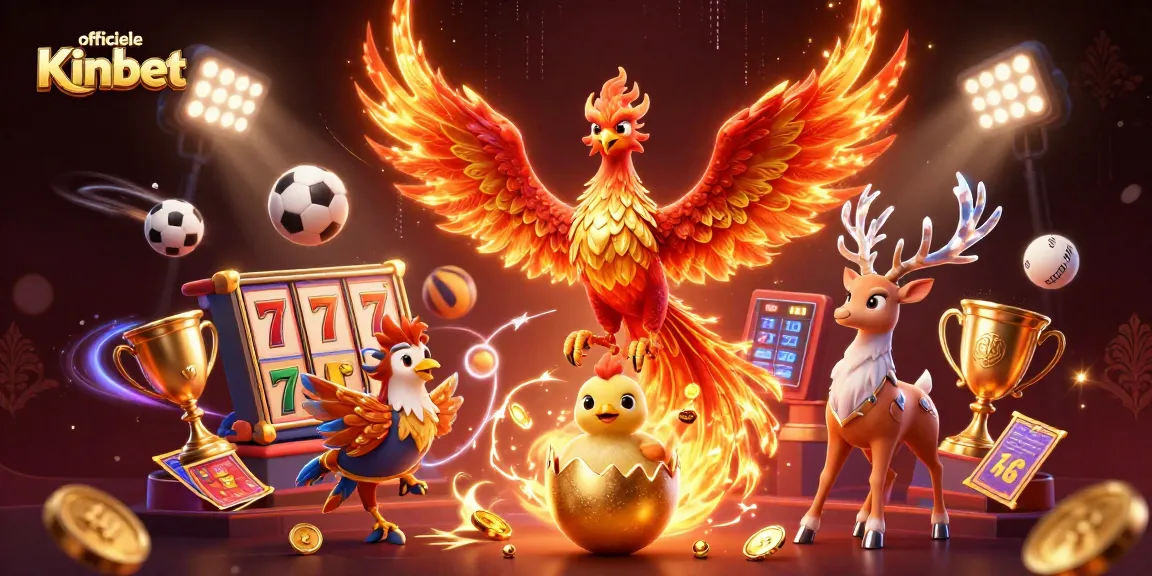 Engage with officiële KinBet through a vibrant casino scene featuring a phoenix and dynamic gaming elements.